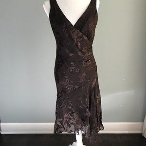 Alex Evenings Beaded Dress Midi Brown